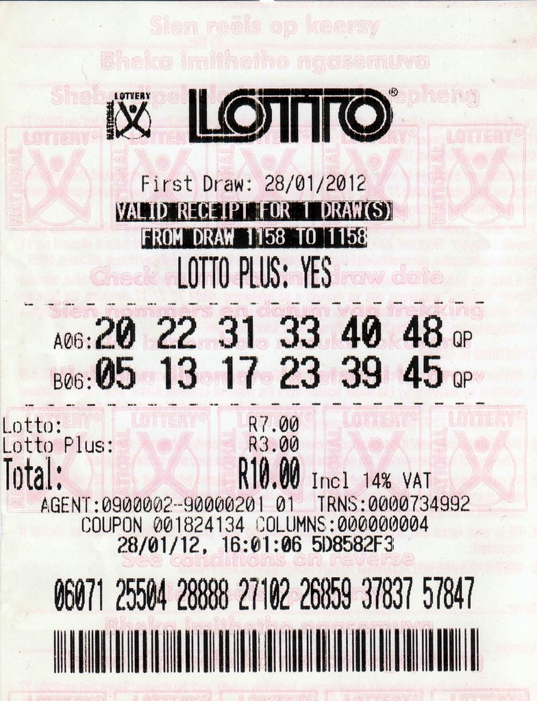 Winning lottery ticket with giant dollar sign