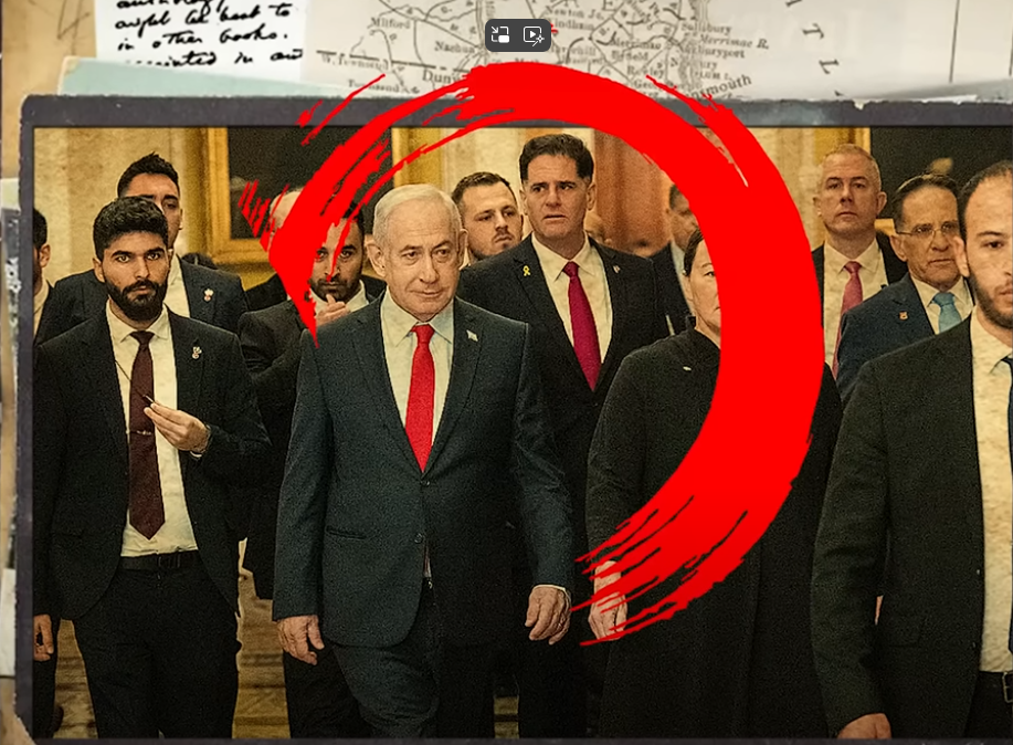 Composite image showing Trump, Netanyahu, and Ron Dermer with a luxury Qatari jet and Gaza conflict background — symbolizes political fallout. Optimized for SEO and accessibility.